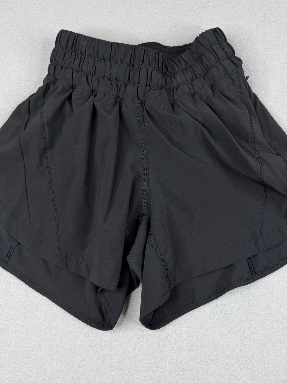 Lululemon Track That Short 5" Womens 0 Black Mid Rise Lined Running Shorts